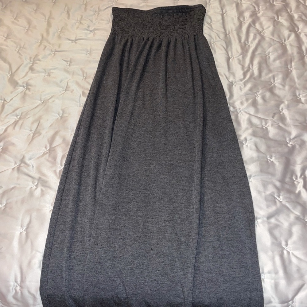 Gray Stretchy Material Maxi Dress